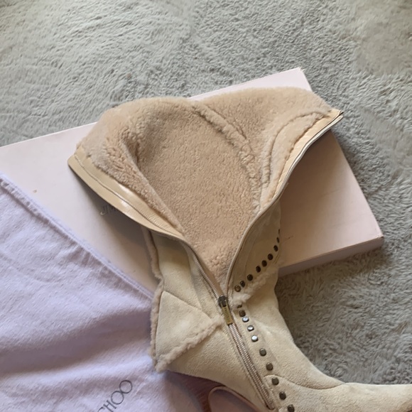 Jimmy Choo Natural Shearling Boots - Picture 10 of 12